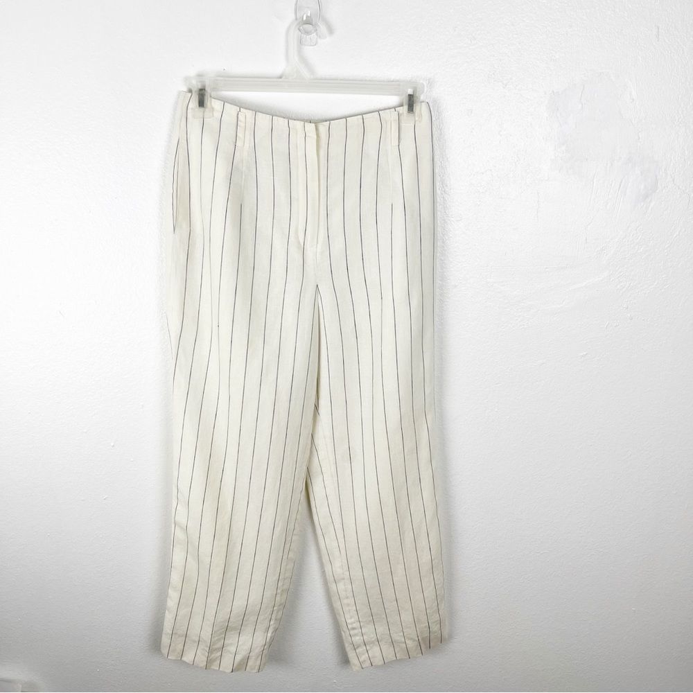 TALBOTS 100% Linen High Rise Lined Side Back Pockets Pants Slacks, Size 10P